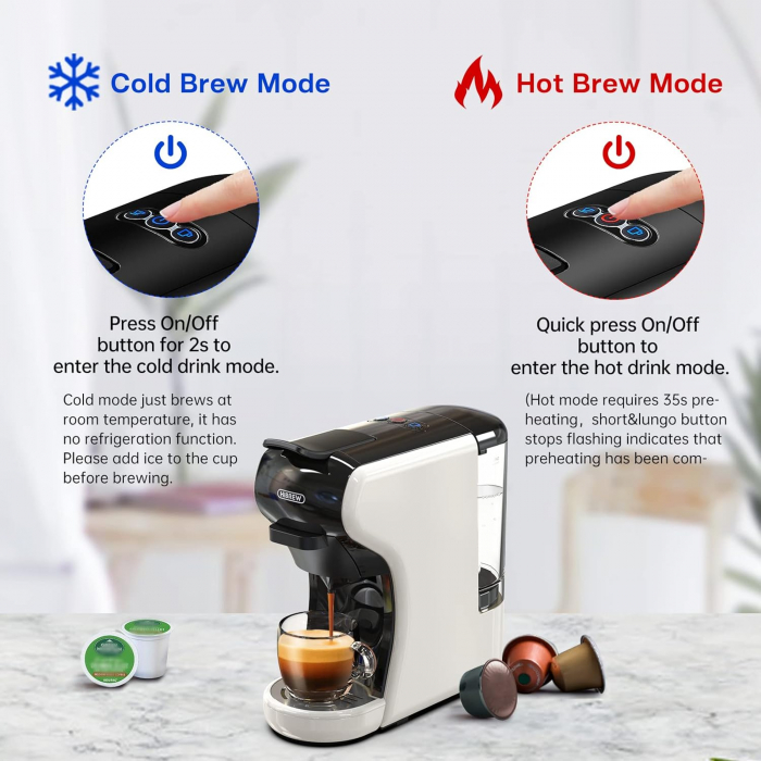 Expressor manual HIBREW H1A, 4 in 1, compatibil, Nespresso, Dolce Gusto, cafea macinata si capsule E.S.E., 19 bar - GRAD B [4]