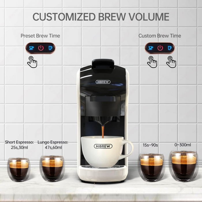 Expressor manual HIBREW H1A, 4 in 1, compatibil, Nespresso, Dolce Gusto, cafea macinata si capsule E.S.E., 19 bar - GRAD B [2]