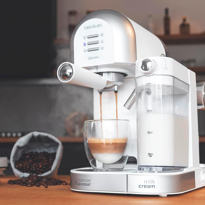 Expressor semi-automant Cecotec - Cumbia Power Instant-ccino, 20 bar, 1470W, 1.7l, alb [2]