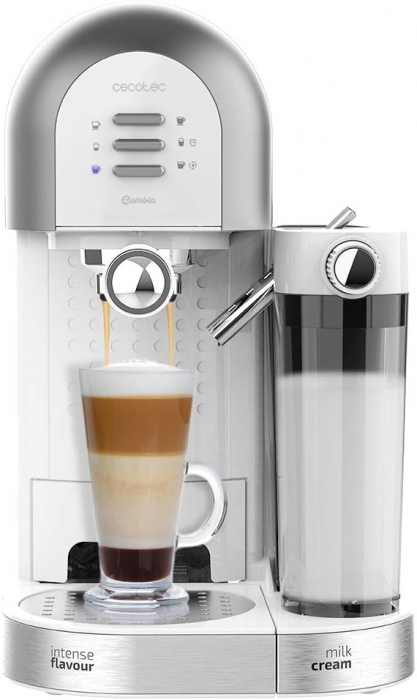 Expressor semi-automant Cecotec - Cumbia Power Instant-ccino, 20 bar, 1470W, 1.7l, alb [1]