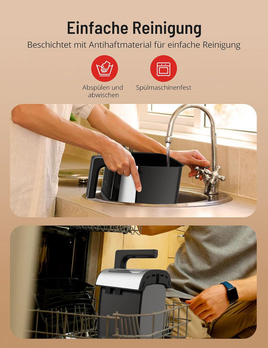 Friteuza aer cald PARIS RH NE, geam vizitare, 5L, 8 functii, touch, 1200W [5]