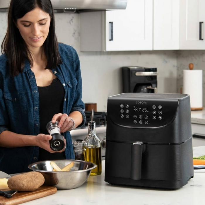 Friteuza cu aer cald, fara ulei, SMART WiFi, Cosori  CS158-AF, aplicatiE VeSync, Ecran digital, Cos detasabil, 13 functii de gatire, Capacitate 5.5 litri, 1700W [2]