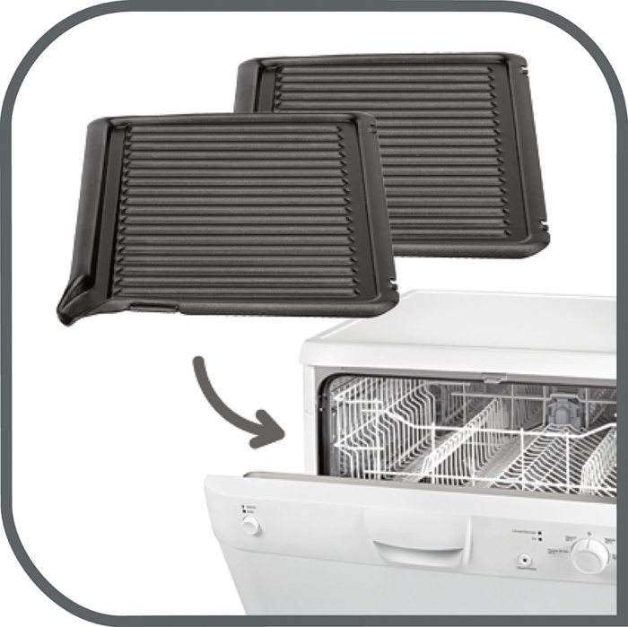 Gratar electric Tefal GC205012, 1600 W, placi antiaderente si detasabile, termostat ajustabil, 21 x 33.5 cm, Negru/Gri [7]