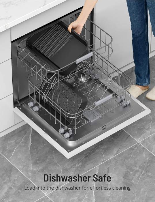 Grătar electric PARIS RH NE cu aer cald, combinație de grătar indoor și friteuză , 12 în 1, 1750W, gătire lentă, broil, copt, crisp, prăjit, dehidratat, Paris Rhone - Amazon [6]