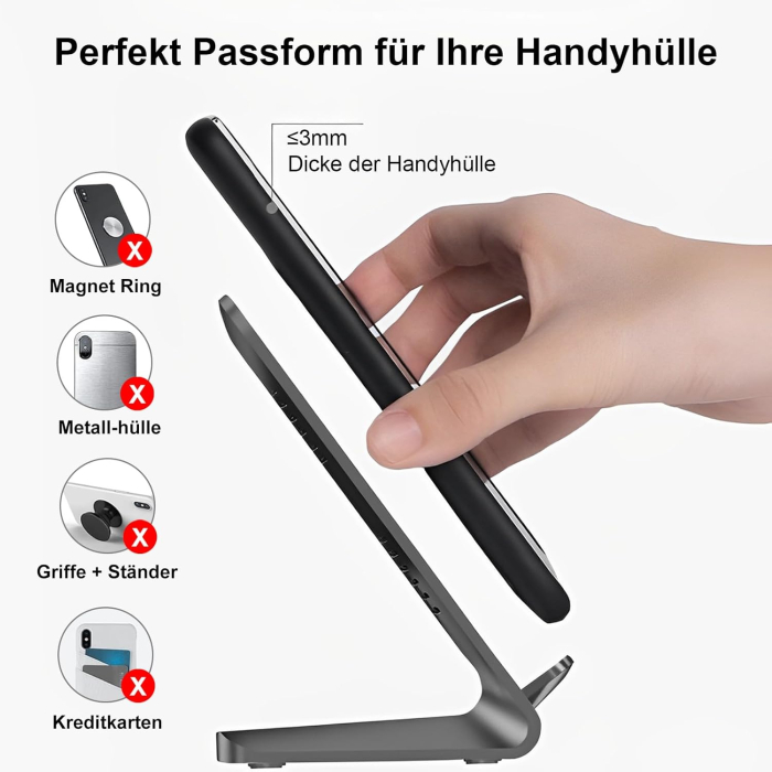 Incarcator Wireless 15W, Qi, USB-C, suport birou, adaptor priza inclus - GRAD A [3]