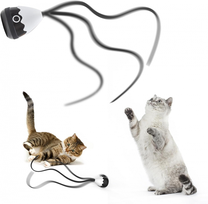 Jucarie Interactiva Automata cu coada din silicon pentru Pisici, baterie reincarcabila USB - GRAD A [1]
