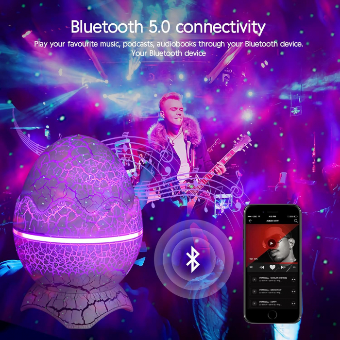 Proiector aurora LED, ou de dinozaur, boxa bluetooth, telecomanda, SZPACMATE - Amazon - GRAD A [2]
