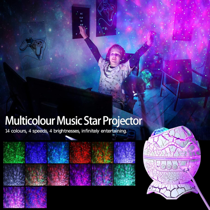 Proiector aurora LED, ou de dinozaur, boxa bluetooth, telecomanda, SZPACMATE - Amazon - GRAD A [3]