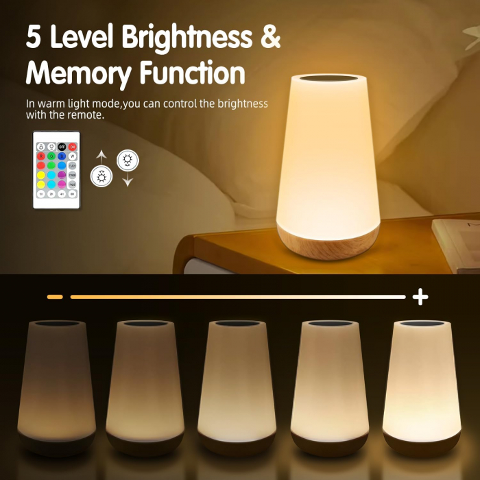 Lampa de  veghe LED, baterie Li-ion, 13 culori, 5 nivele de intensitate, Hyted - Amazon [3]