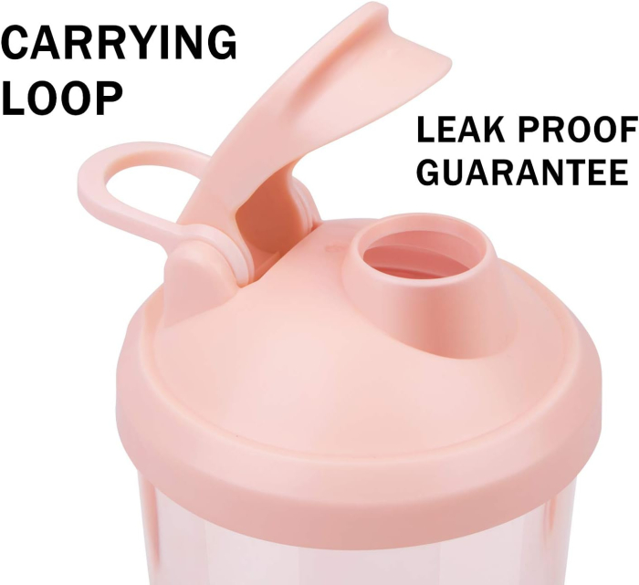 Mixer electric pentru shake-uri proteice,  650 ml, alb - GRAD A [4]