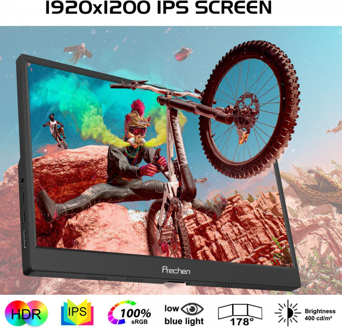 Monitor portabil 14" 1920x1200 HD, touch, IPS, HDR, USB, HDMI - GRAD A [2]
