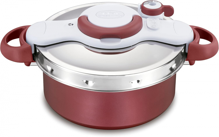 Oala sub presiune TEFAL Clipso Minut Duo, 5l, 24cm, otel, rosu - GRAD A [1]