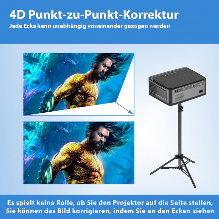 Proiector FH900 FullHD, Bluetooth, Difuzoare integrate, zoom digital, Seelumen - Amazon [5]