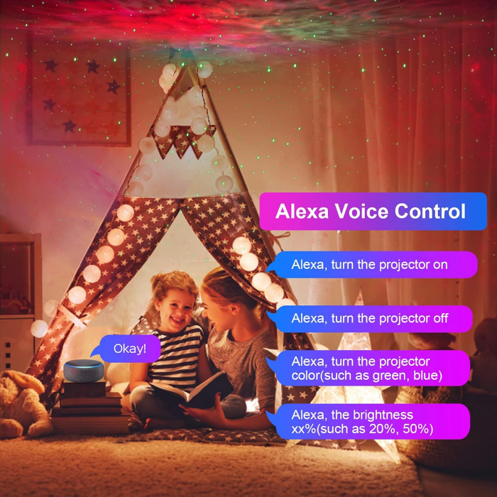 Proiector camera ,WiFi LED, aplicatie, compatibil Alexa  - GRAD A [4]
