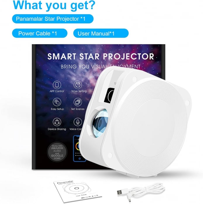Proiector camera ,WiFi LED, aplicatie, compatibil Alexa  - GRAD A [7]