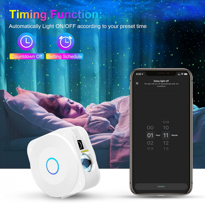 Proiector camera ,WiFi LED, aplicatie, compatibil Alexa  - GRAD A [5]