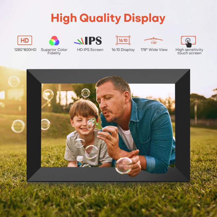 Rama foto, 10.1 inch, Wi-Fi, ecran touch 1280x800 HD IPS, stocare 32GB, Frameo-Amazon [5]