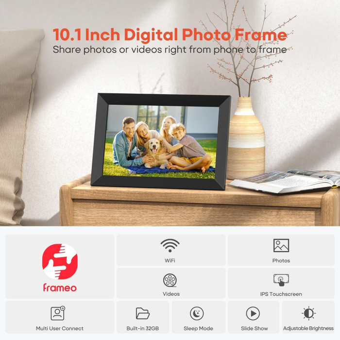 Rama foto, 10.1 inch, Wi-Fi, ecran touch 1280x800 HD IPS, stocare 32GB, Frameo-Amazon [7]