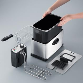 Friteuza cu ulei Severin FR2431, 2000W, capacitate bol 3 L, temperatura reglabila pana la 190 grade, Inox/Negru [4]