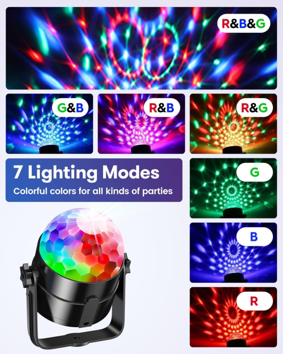 Set 2 x Sfera Disco, RIYO 360 Rotativa, Lumina Disco, Telecomanda - GRAD A [3]