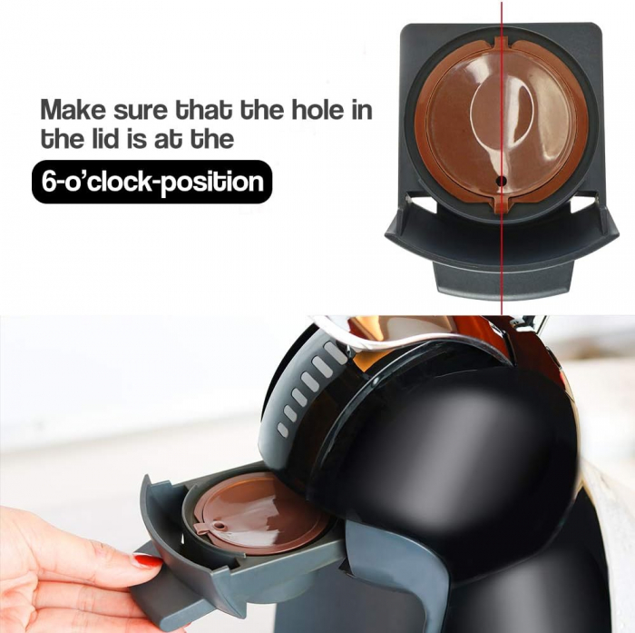 Set 6 capsule refolosibile cafea pentru DOLCE GUSTO,3 negre,3 maro [4]