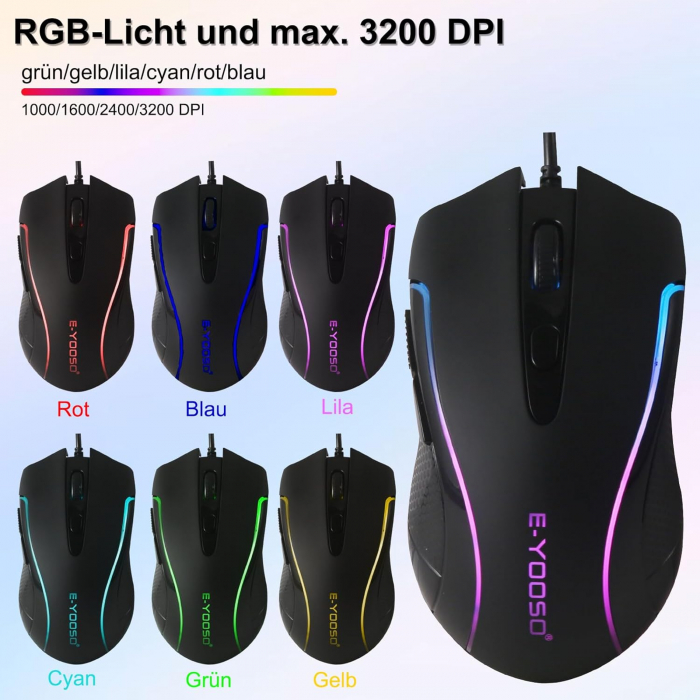Set Gaming tastatura si Mouse (QWERTY) US lumini RGB Backlight , cu fir, suport incheietura, 104 taste  - GRAD A [2]