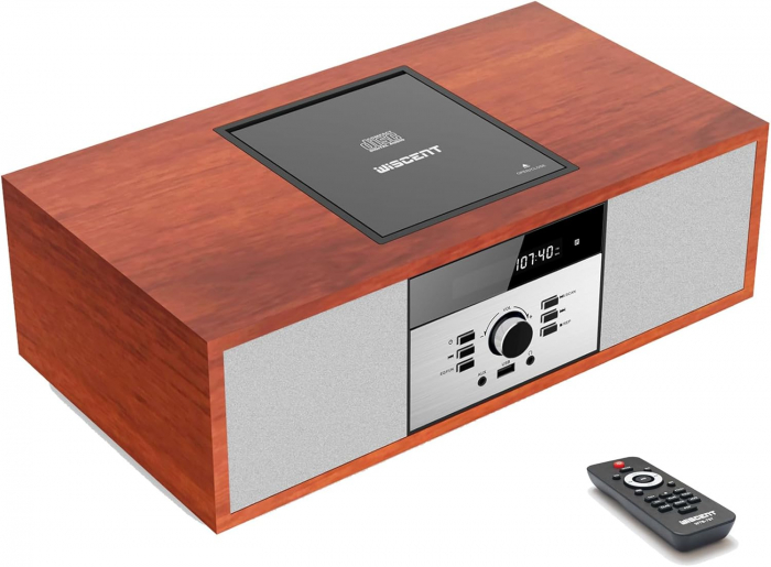 Sistem compact stereo retro, CD player, Bluetooth, radio FM, port USB, Aux-in, mufa pentru casti - GRAD A [1]