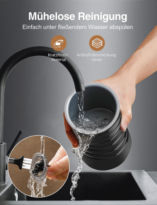 Spumator electric pentru lapte, 4 in 1,  cald, rece, 240 ml, 400W, rosu, Freemax - Amazon [2]