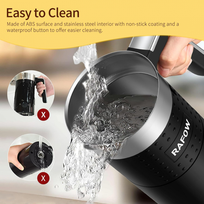 Spumator electric pentru lapte, 4 in 1,  cald, rece, 300 ml, 500W, Rafow-Amazon, negru [5]