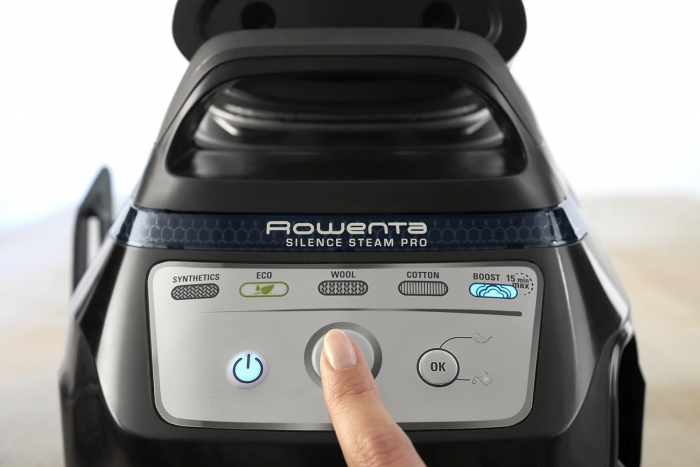 Statie de calcat Rowenta Silence DG9248, 2800W, 8 bar, 1.3L, 160g/min, jet 600g/min, abur vertical, Negru/Verde - GRAD C [4]