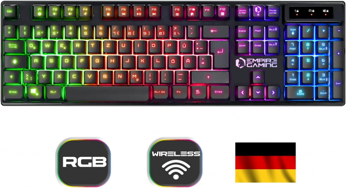 Tastatura si mouse gaming EMPIRE GAMING - Armor RF800, fara fir, QWERTZ (DE Layout), mouse pad - GRAD A [2]