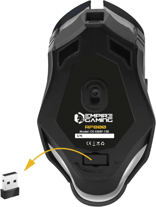 Tastatura si mouse gaming EMPIRE GAMING - Armor RF800, fara fir, QWERTZ (DE Layout), mouse pad - GRAD A [4]