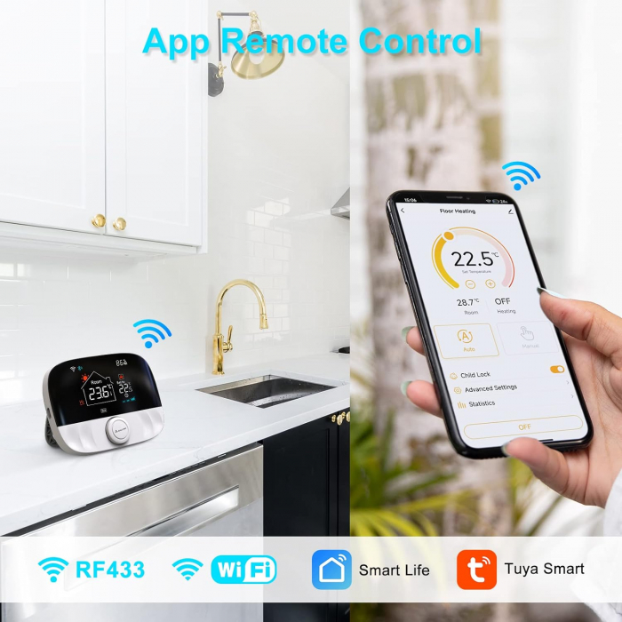 Termostat Digital Wireless,‎ Salcar - Amazon, Programabil prin Telefon/Internet, Functie ECO, Mod Blocare, Compatibil cu Orice Centrala Termica pe Gaz, Ideal pentru Controlul Temperaturii Ambientale, [2]
