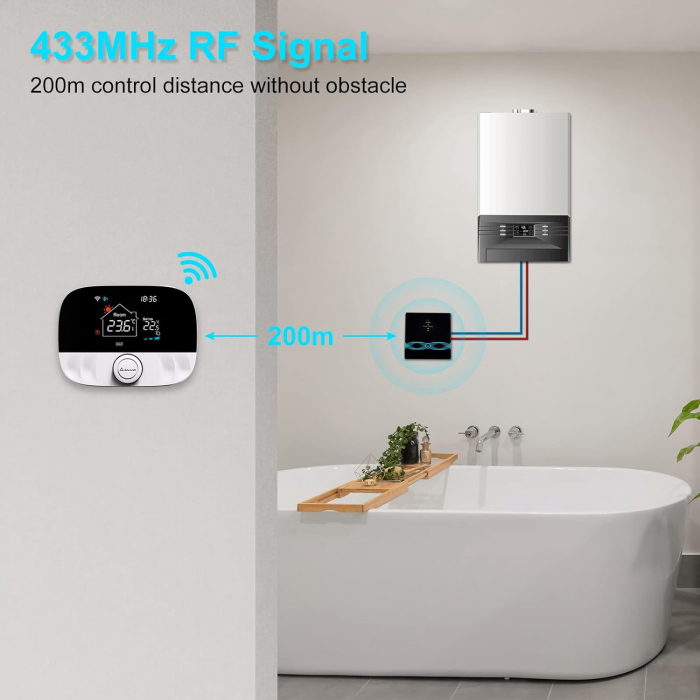 Termostat Digital Wireless,‎ Salcar - Amazon, Programabil prin Telefon/Internet, Functie ECO, Mod Blocare, Compatibil cu Orice Centrala Termica pe Gaz, Ideal pentru Controlul Temperaturii Ambientale, [3]