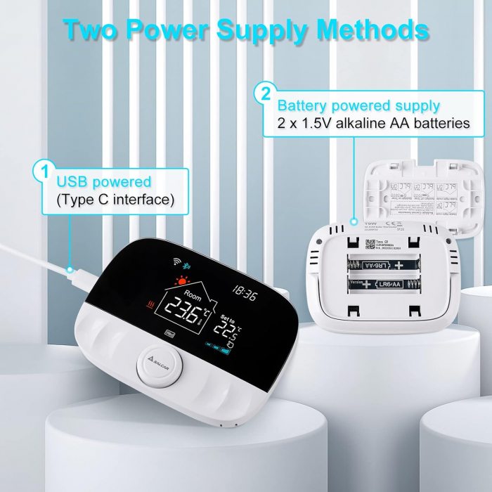 Termostat Digital Wireless,‎ Salcar - Amazon, Programabil prin Telefon/Internet, Functie ECO, Mod Blocare, Compatibil cu Orice Centrala Termica pe Gaz, Ideal pentru Controlul Temperaturii Ambientale, [4]