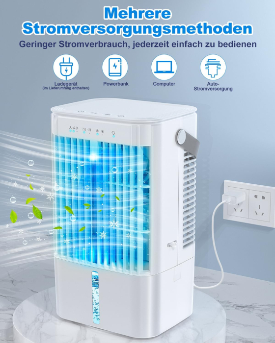 Ventilator cu racire cu apa, 3 viteze, oscilatie, LED, 1200 ml - GRAD A [5]