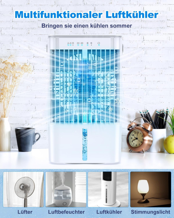 Ventilator cu racire cu apa, 3 viteze, oscilatie, LED, 1200 ml - GRAD A [3]