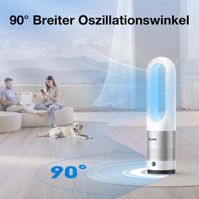 Ventilator turn IcyAir fara elice, Oscilatie 90°, 8 Viteze, telecomanda - GRAD A [4]