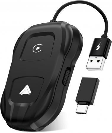 Electronica Auto - Adaptor 2 in 1, Android Auto si Car Play, bluetooth,  Sixriver - Amazon, negru