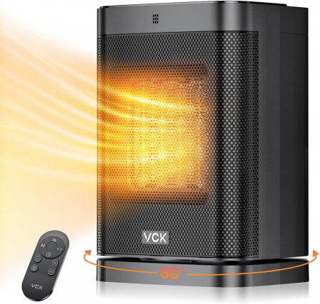 Racire, incalzire, purificare aer - Aeroterma ceramica turn , oscilatie 80 grade, timer 12 h, 3 moduri,  1500W, telecomanda, VKC-Amazon