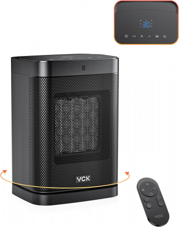 Aeroterma ceramica turn , oscilatie 80 grade, timer 12 h, 3 moduri,  1500W, telecomanda, VKC-Amazon [4]