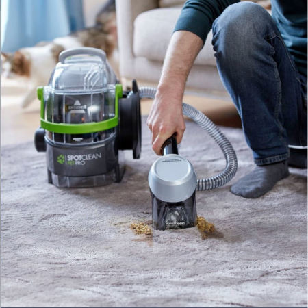 Aspirator cu spalare pentru covoare si tapiterii Bissell Spot Clean PET PRO,conceput pentru indepartarea parului de animale, design compact, 750W, 15585, negru/verde - GRAD B [3]