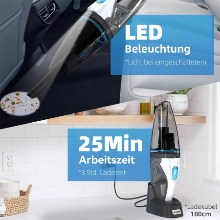 Aspirator de Mana Anktel PowerClean 2400, LED, Li-Ion, 14V, Umed-Uscat - GRAD A [2]