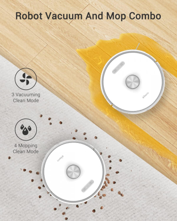 Aspirator robot și mop 2 în 1, T10 Ultenic-Amazon, navigare Laser, 3000 PA, alb [5]