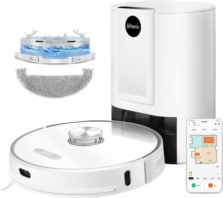 Aspirator robot și mop 2 în 1, T10 Ultenic-Amazon, navigare Laser, 3000 PA, alb [0]