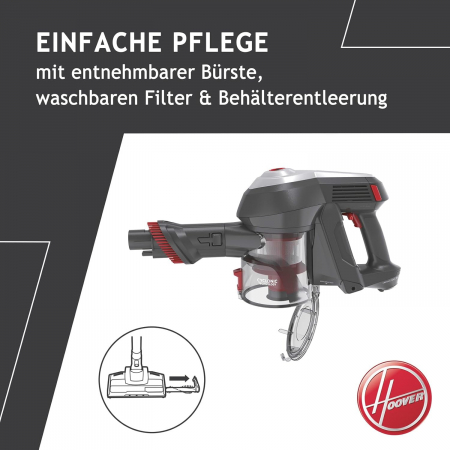 Aspirator vertical Hoover H-FREE 100, 22V, gri/rosu [5]