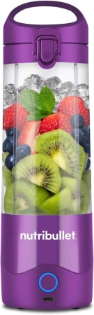 Aparate pentru gatit - Blender portabil Nutribullet NBP003, cupa 475 ml, USB-C, mov - GRAD A