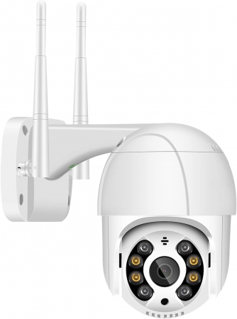 Smart Home - Camera de supraveghere WIFI 1080P, Anksono - Amazon, exterior/interior, leduri lumina, comunicare bidirectionala, stocare card/cloud, senzor miscare, Alb