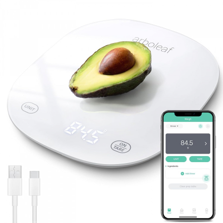 Aparate pentru gatit - Cantar de bucatarie digital, 10kg/0,5g, bluetooth, acumulator Li-Ion, Arboleaf-Amazon - GRAD A