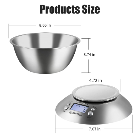 Cantar de bucatarie, digital, bol detasabil 2.15L, LCD, inox  5kg - GRAD A [2]